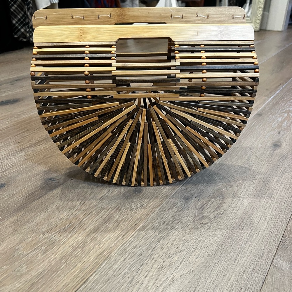 cult gaia bamboo arc top-handle bag - natural tan - Picture 6 of 9